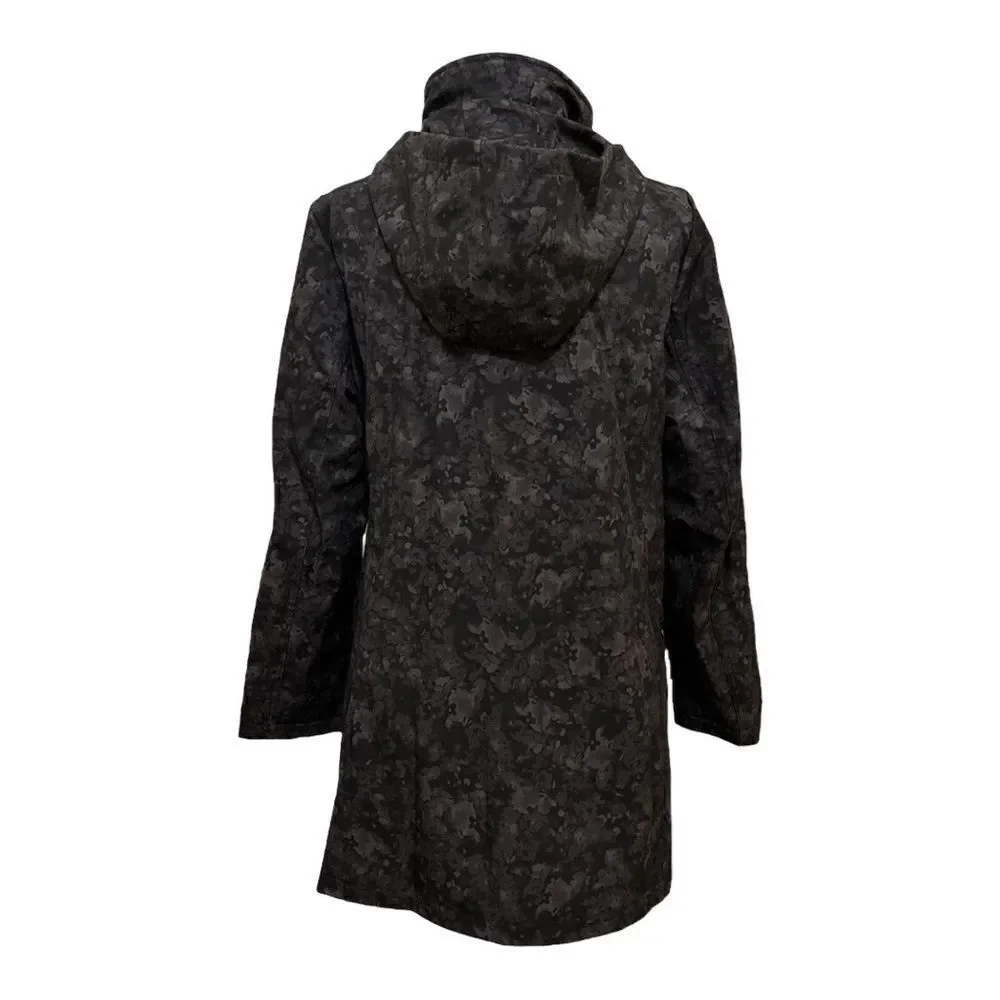 Dennis Basso Detachable Hood Printed V-Luxe Jacket